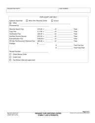 Form RI-MC011 Request for Certified Copies (Civil, Family Law &amp; Probate) - County of Riverside, California, Page 2