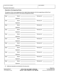 Form RI-RE005 Stipulation and Order Approving Official Court Reporter Pro TEM Pore - County of Riverside, California, Page 3