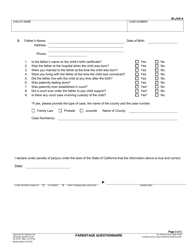 Form RI-JV014 Parentage Questionnaire - County of Riverside, California, Page 2