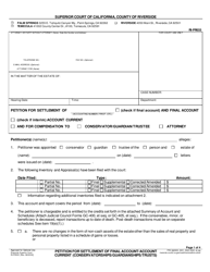 Document preview: Form RI-PR033 Petition for Settlement of Account - County of Riverside, California