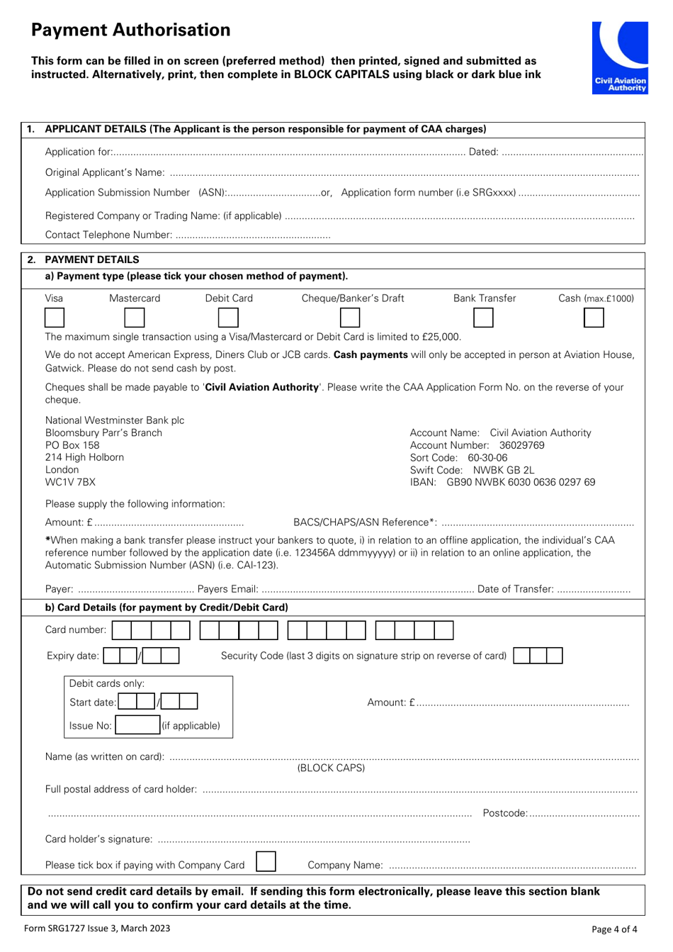 Form SRG1727 Application for Administrative Validation - United Kingdom, Page 4