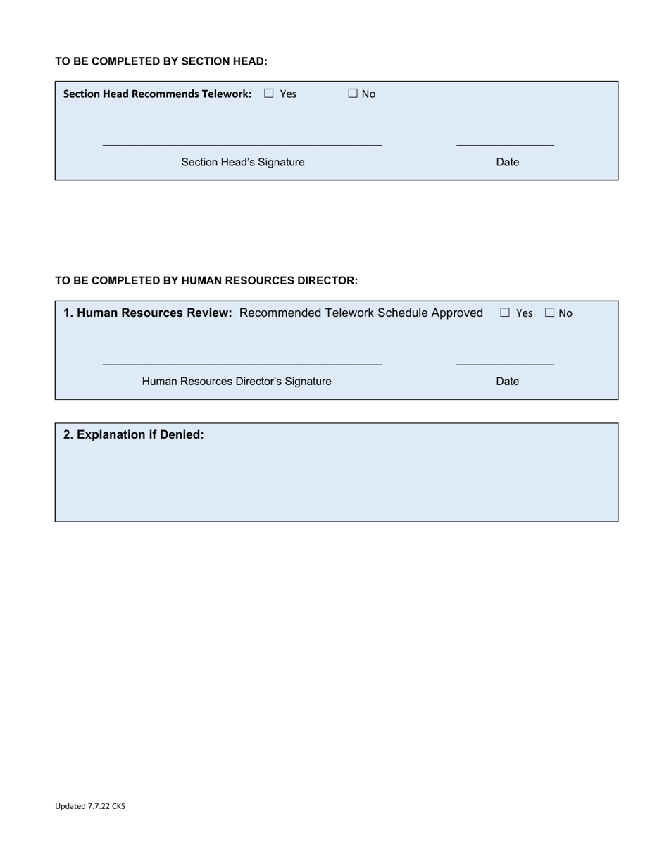 Louisiana Telework Agreement Fill Out Sign Online and Download PDF