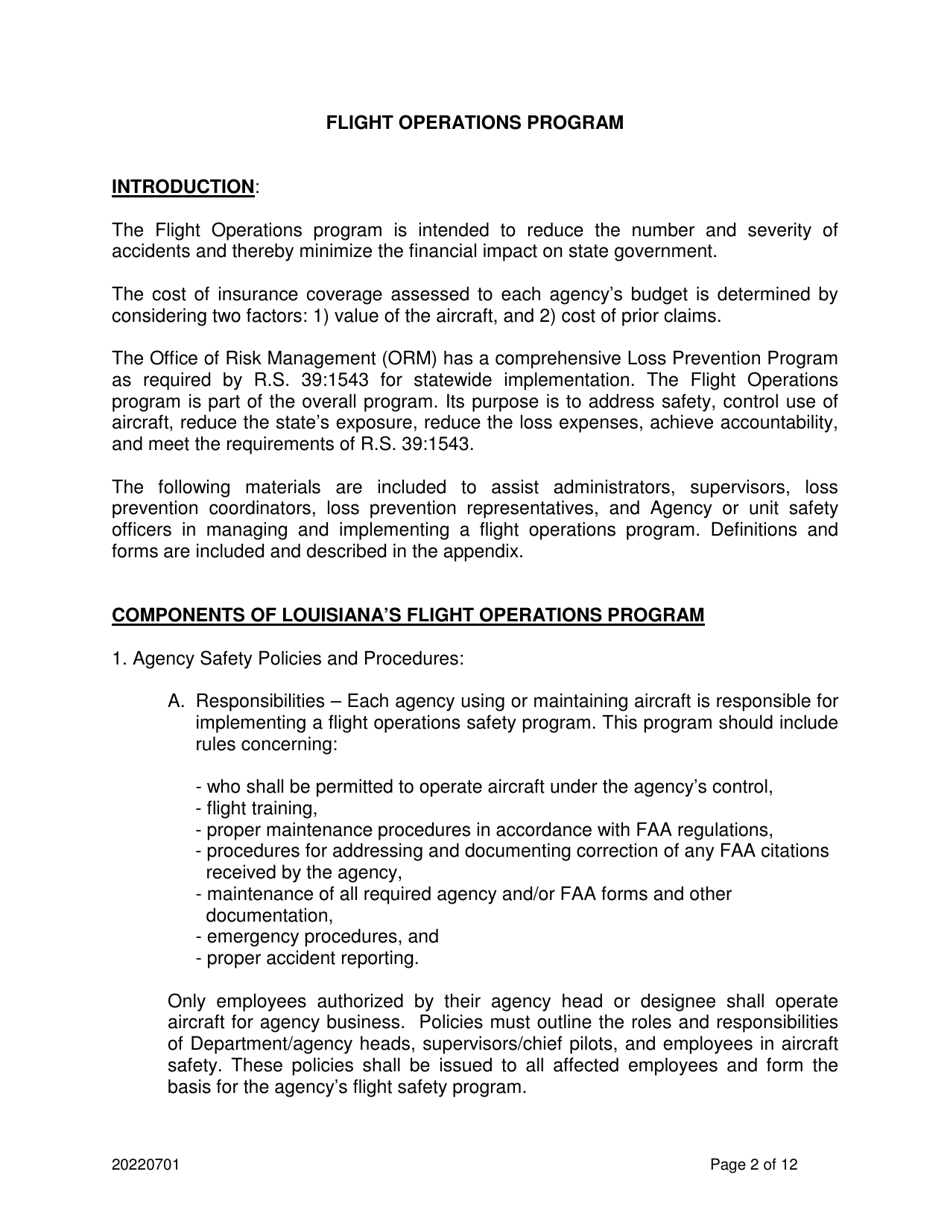 Aircraft Incident / Accident Statement - Flight Operations Program - Louisiana, Page 3