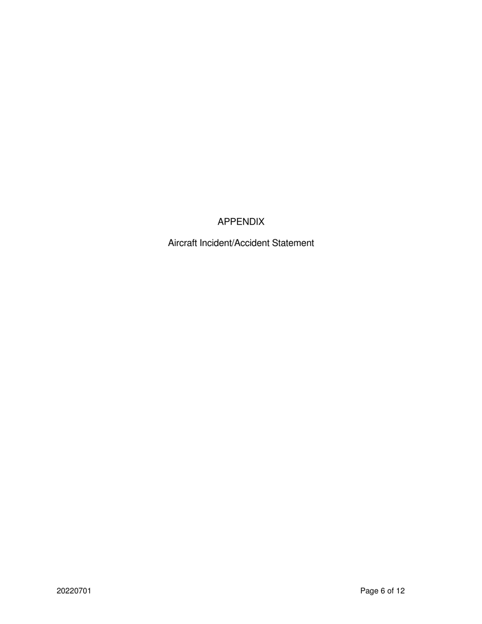 Aircraft Incident / Accident Statement - Flight Operations Program - Louisiana, Page 7