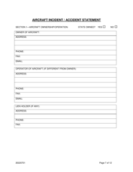 Aircraft Incident/Accident Statement - Flight Operations Program - Louisiana, Page 8