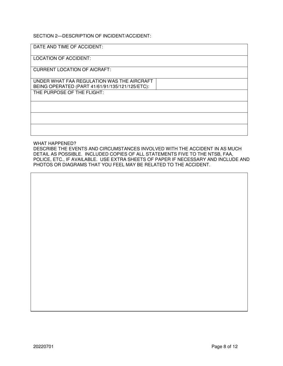 Aircraft Incident / Accident Statement - Flight Operations Program - Louisiana, Page 9