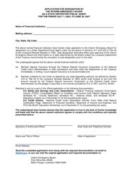 Document preview: Application for Designation by the Interim Emergency Board as a State Depository/Fiscal Agent - Louisiana, 2027