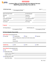 Document preview: Form NS-13 Smartring Service Order Form - Louisiana