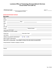 Form NS-12 Circuit Service Order Form - Louisiana, Page 4