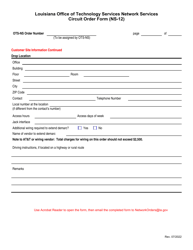 Form NS-12 Circuit Service Order Form - Louisiana, Page 5