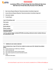 Document preview: Form NS-26 Self Service Portal Security Access Form - Louisiana