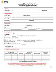 Document preview: Form NS-47 Iway Quote Request Form - Louisiana