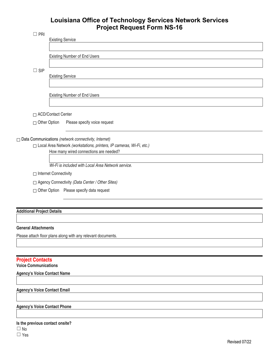 Form NS-16 Project Request Form - Louisiana, Page 4
