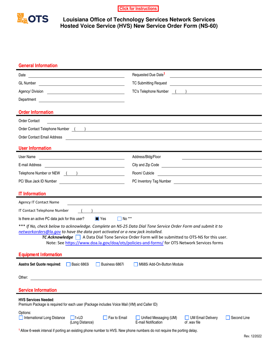 Hosted America.pdf Form NS-60 - Fill Out, Sign Online and Download Fillable PDF, Louisiana ...