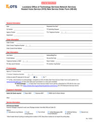 Form NS-60 Hosted Voice Service (Hvs) New Service Order Form - Louisiana