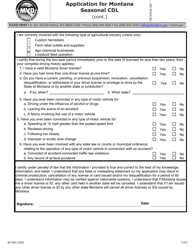 Form 20-1901 Application for Montana Seasonal Cdl - Montana, Page 3