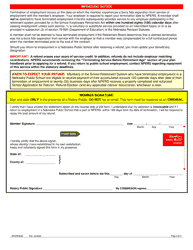 Form NPERS3000 School Application for Refund/Refund Election - Nebraska, Page 2
