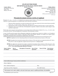 Form DOS200 Wisconsin Investment Adviser Financial Certification - Wisconsin, Page 6