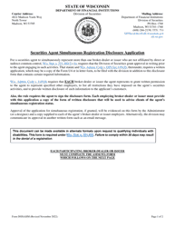Form DOSASIM Securities Agent Simultaneous Registration Disclosure Application - Wisconsin