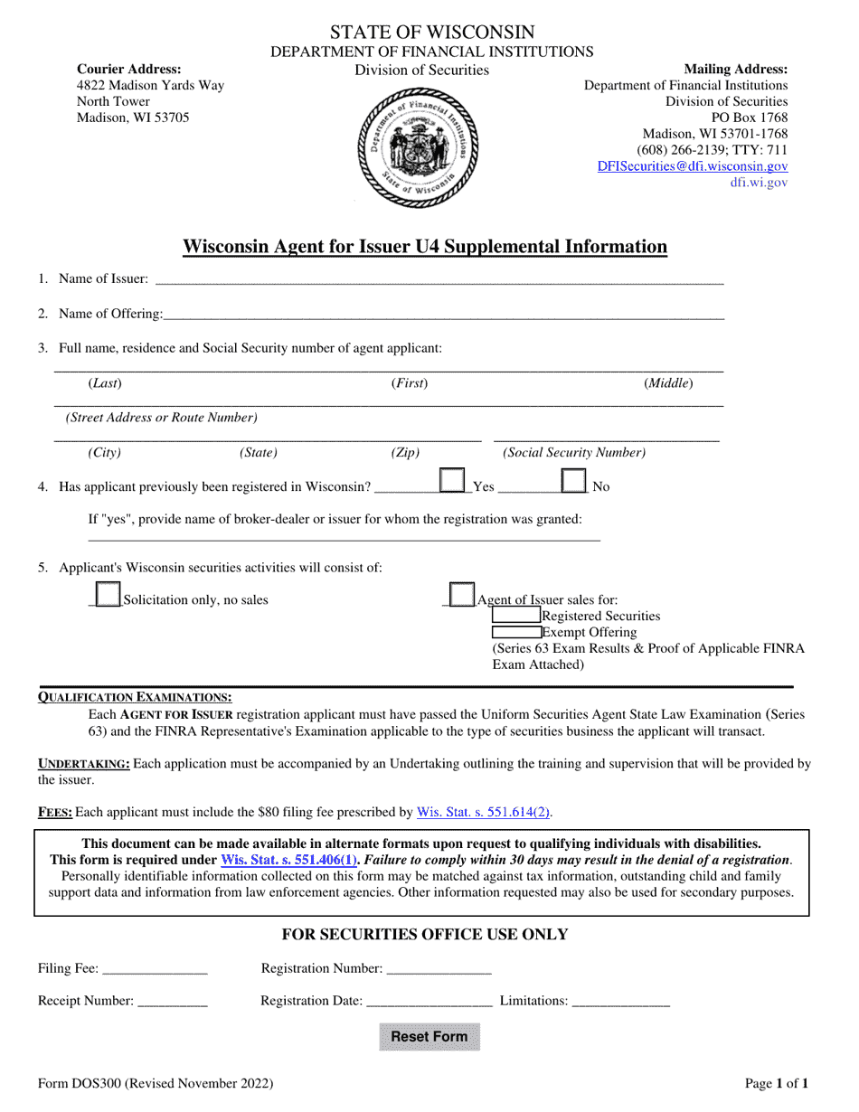Form DOS300 - Fill Out, Sign Online and Download Fillable PDF ...