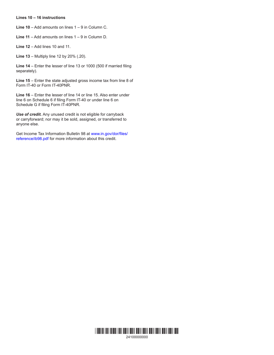 Form IT-40 (IT-40PNR; State Form 53385) Schedule IN-529 Indianas Collegechoice 529 Education Savings Plan Credit - Indiana, Page 3
