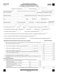 Form IT-65 (State Form 11800) Indiana Partnership Return - Indiana