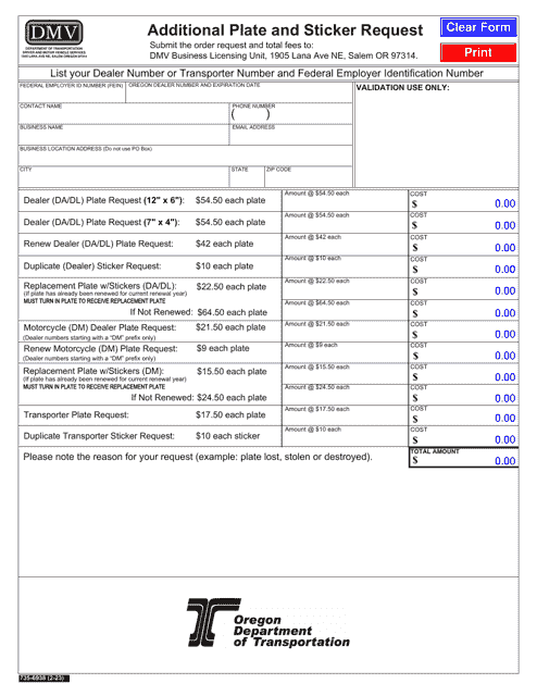 Form 735-6938  Printable Pdf