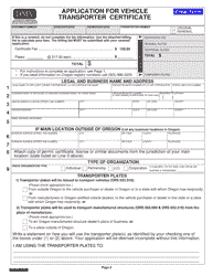 Form 735-379 Application for Vehicle Transporter Certificate - Oregon, Page 2