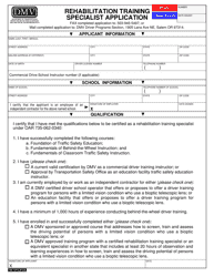 Document preview: Form 735-7273 Rehabilitation Training Specialist Application - Oregon
