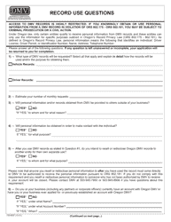 Form 735-6037 Record Inquiry Account Application - Oregon, Page 2