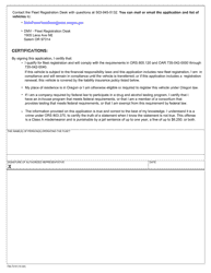 Form 735-7315 Application for fleet Registration - Oregon, Page 2