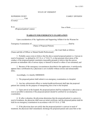 Warrant for Emergency Examination - Vermont
