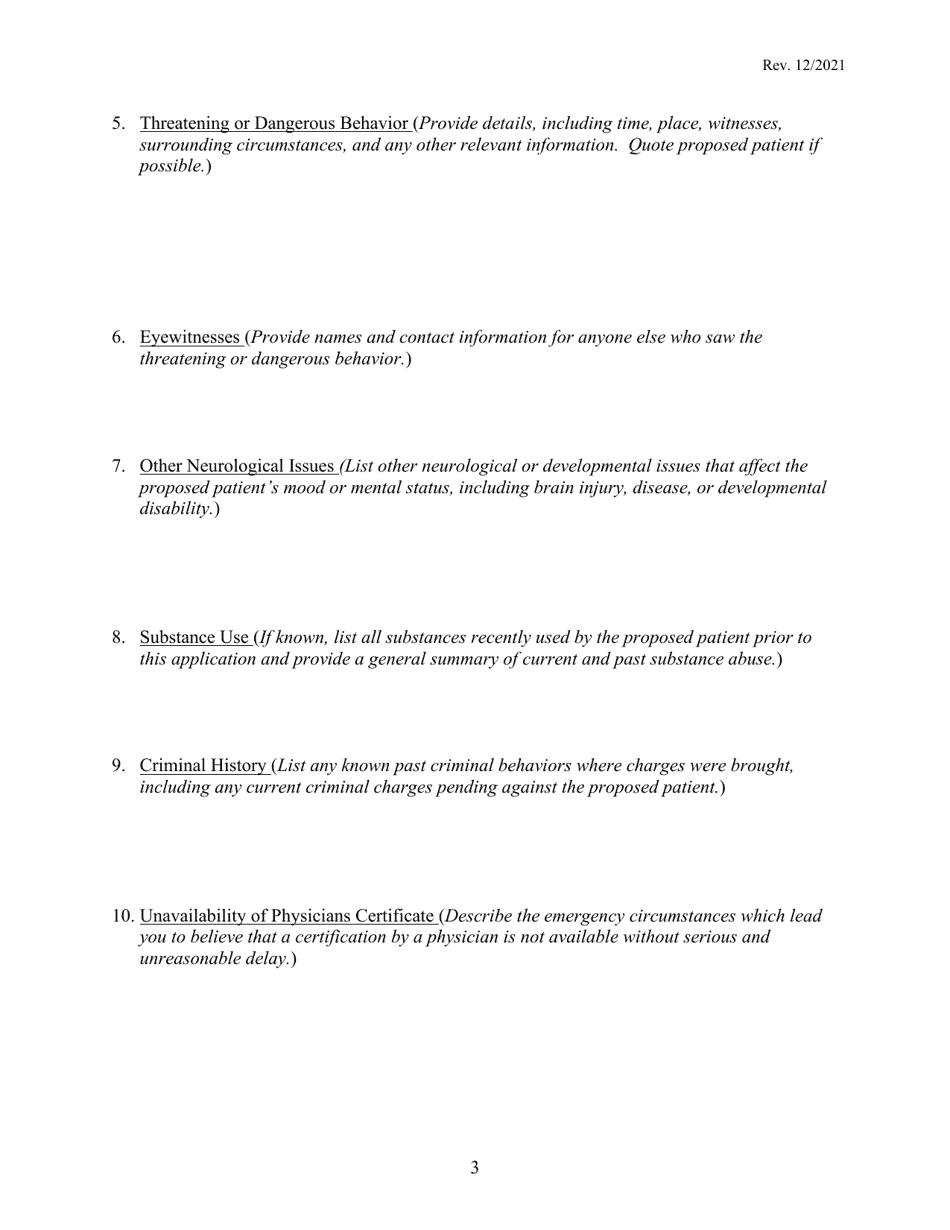 Warrant for Emergency Examination - Vermont, Page 5