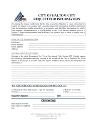 Document preview: Request for Information - Haltom City, Texas