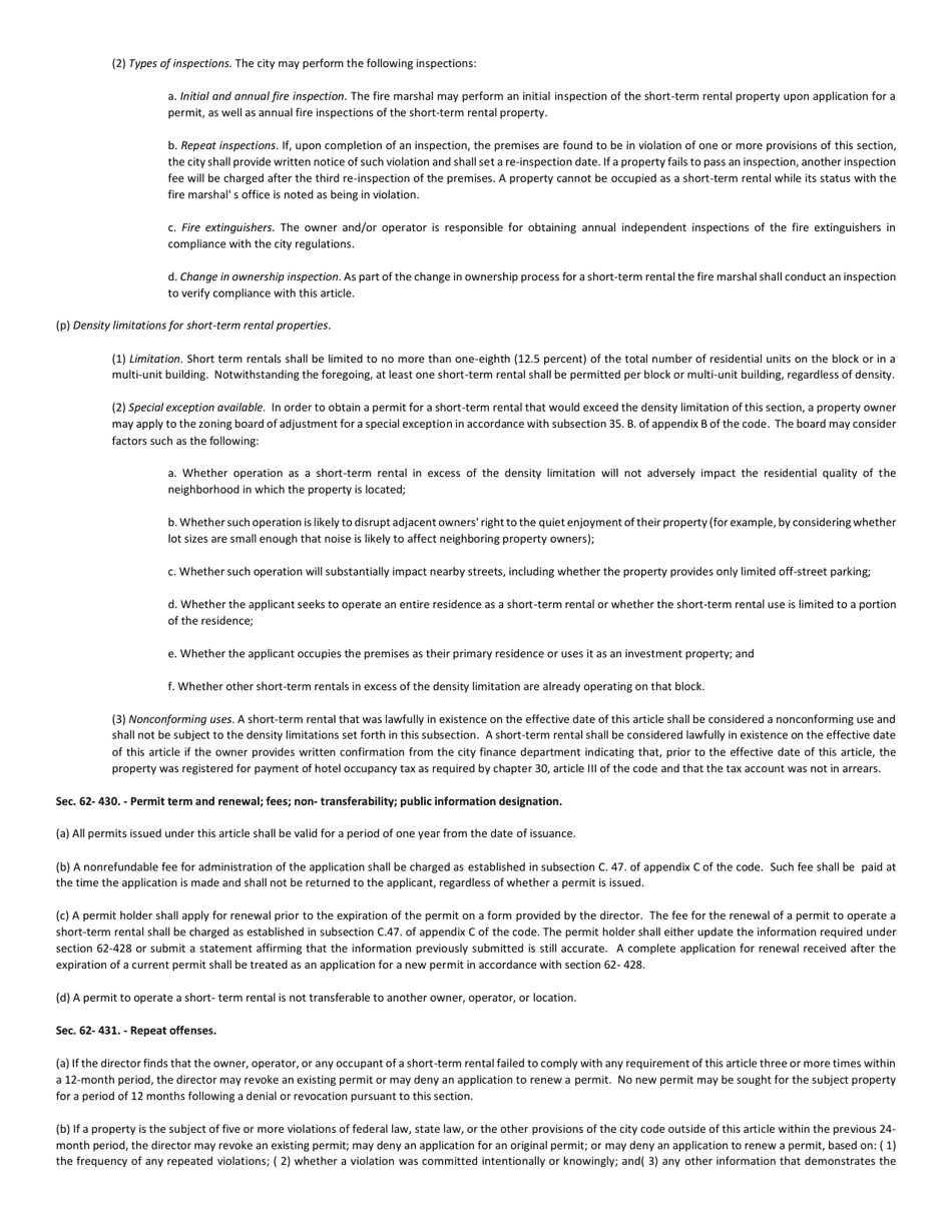 Short-Term Rental Permit Application - Haltom City, Texas, Page 5