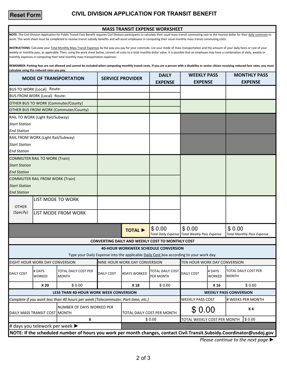 Civil Division Transit Subsidy Program, Page 10