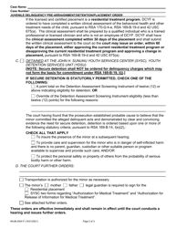 Form NHJB-2504-F After Hours Pre-arraignment/Detention/Placement Order Delinquency Case - New Hampshire, Page 2