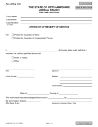 Document preview: Form NHJB-2067-FPE Affidavit of Receipt of Service (E-File Only) - New Hampshire