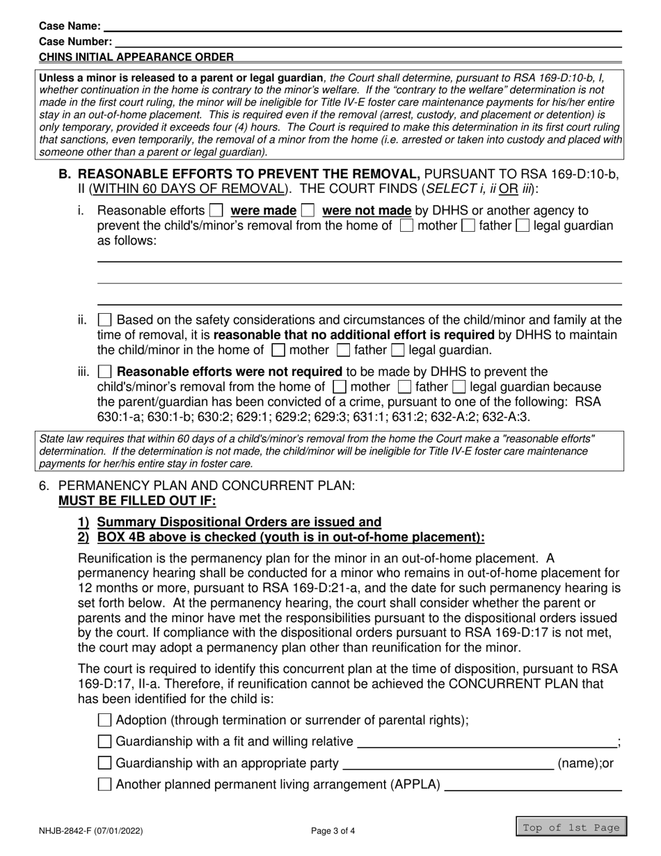 Form NHJB-2842-F Chins Initial Appearance Order - New Hampshire, Page 3