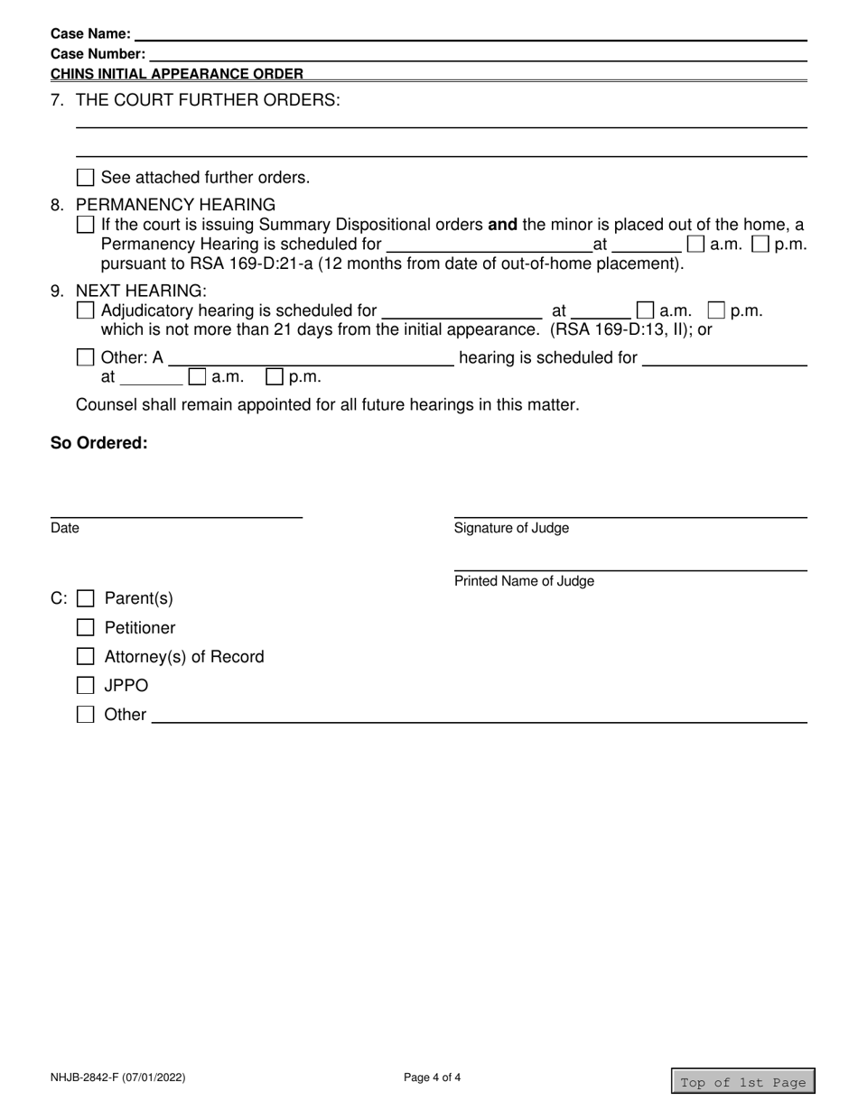 Form NHJB-2842-F Chins Initial Appearance Order - New Hampshire, Page 4