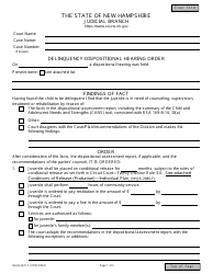 Document preview: Form NHJB-2221-F Delinquency Dispositional Hearing Order - New Hampshire