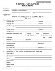 Form NHJB-2188-F Petition for Termination of Parental Rights - New Hampshire