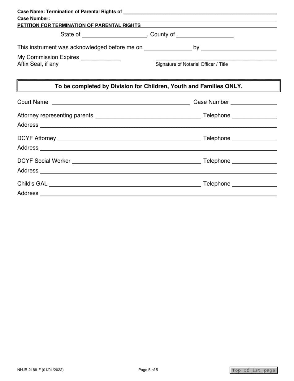 Form NHJB-2188-F Petition for Termination of Parental Rights - New Hampshire, Page 5