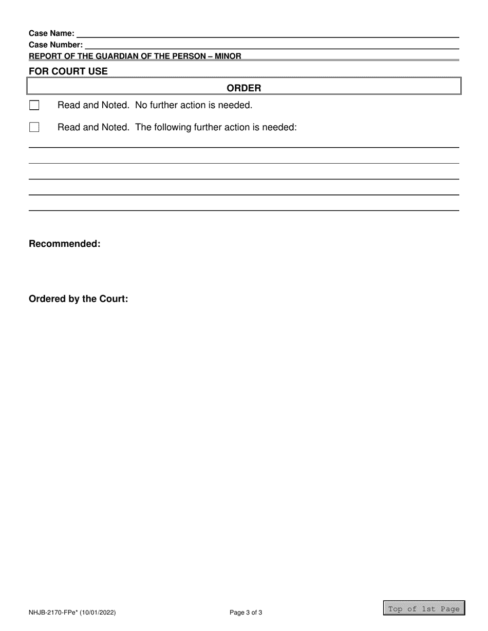 Form NHJB-2170-FPE Report of the Guardian of the Person - Minor (E-File Only) - New Hampshire, Page 3