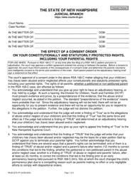 Document preview: Form NHJB-2270-FP The Effect of a Consent Order on Your Constitutionally and Statutorily Protected Rights, Including Your Parental Rights - New Hampshire