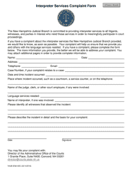 Document preview: Form NHJB-3038-AOC Interpreter Services Complaint Form - New Hampshire