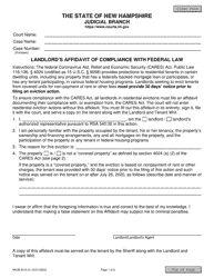 Document preview: Form NHJB-2515-D Landlord's Affidavit of Compliance With Federal Law - New Hampshire