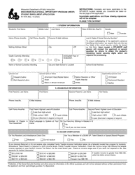 Document preview: Form WI-1576 Student Enrollment Application - Wisconsin Educational Opportunity Program (Weop) - Wisconsin