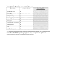 Voucher for Pro Bono Attorney Expenses in Civil Case - New York, Page 2