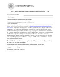 Document preview: Voucher for Pro Bono Attorney Expenses in Civil Case - New York